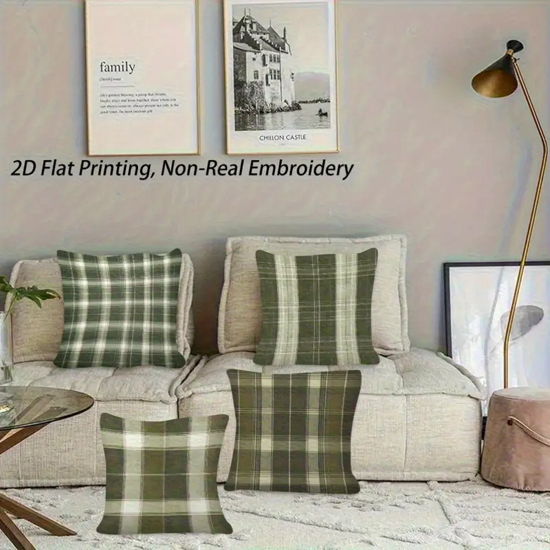 4pcs pillowcases double sided two dimensional solid hidden zipper soft comfortable game room graduation season and decoration no insert machine washable retro style modern embroidery effect durable fabric easy to c Product details 3