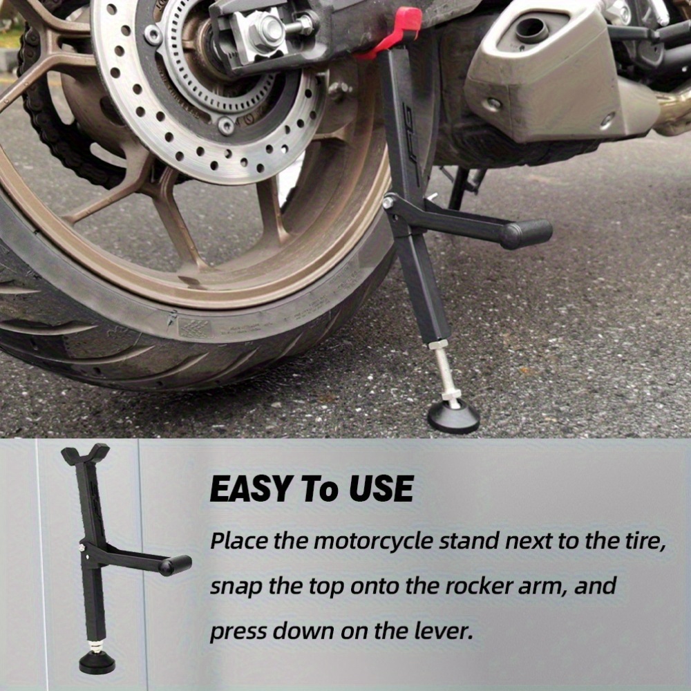 motorcycle portable single sided paddock stand front and rear wheel stand support foldable universal tire repairing tool details 7