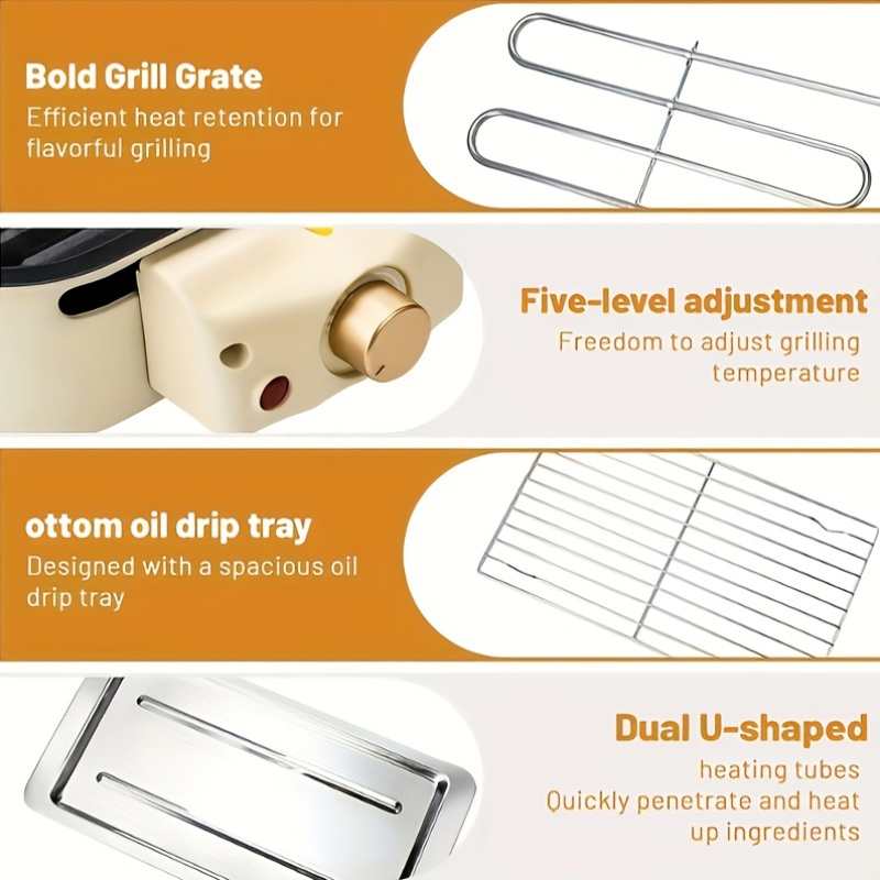 1500W Smokeless Electric Grill with Removable Non-Stick Griddle & Hot Pot - Indoor Portable BBQ Grill with Adjustable Temperature Control, Stainless Steel Construction, Dishwasher Safe - All-in-One Indoor Grill for Searing, Sautéing, Frying - Ideal Gift for Christmas, Housewarming, Birthdays - 201 Stainless Steel, 120V US Plug, Perfect for Small Spaces & Family Cooking, Indoor Grill Portable, Portable Electric Grill, Indoor Grilling, Indoor Grill, Smokeless Indoor Grill, Indoor Grill 6 1500W Smokeless Electric Grill with Removable Non-Stick Griddle & Hot Pot - Indoor Portable BBQ Grill with Adjustable Temperature Control, Stainless Steel Construction, Dishwasher Safe - All-in-One Indoor Grill for Searing, Sautéing, Frying - Ideal Gift for Christmas, Housewarming, Birthdays - 201 Stainless Steel, 120V US Plug, Perfect for Small Spaces & Family Cooking, Indoor Grill Portable, Portable Electric Grill, Indoor Grilling, Indoor Grill, Smokeless Indoor Grill, Indoor Grill - Image 6