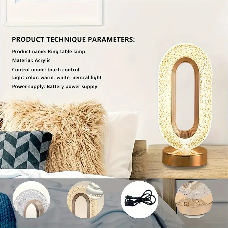 modern led desk lamp with 3 color options touch control usb rechargeable adjustable lighting ideal for office home bedroom bar living room decor bedroom elegant desk lamp usb rechargeable lamp desk lamps for bedroo Product details 7