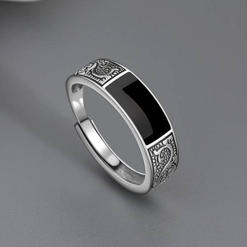 anillo retro de , rectangular , anillo abierto para índice, joyería de accesorios , para uso , ideal para banquetes, fiestas, días festivos, y aniversarios