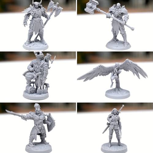 6pcs 12pcs 24pcs of 3d printed figurine models including hunters soldiers and monsters for gaming pieces