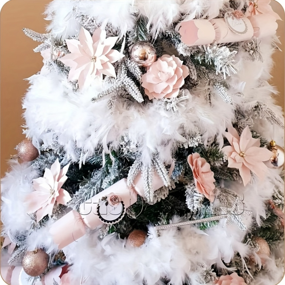 Guirlande Blanche En Plumes Pour Sapin De Noël – 5 Pièces De 2 M – Déco Festive Et Moelleuse