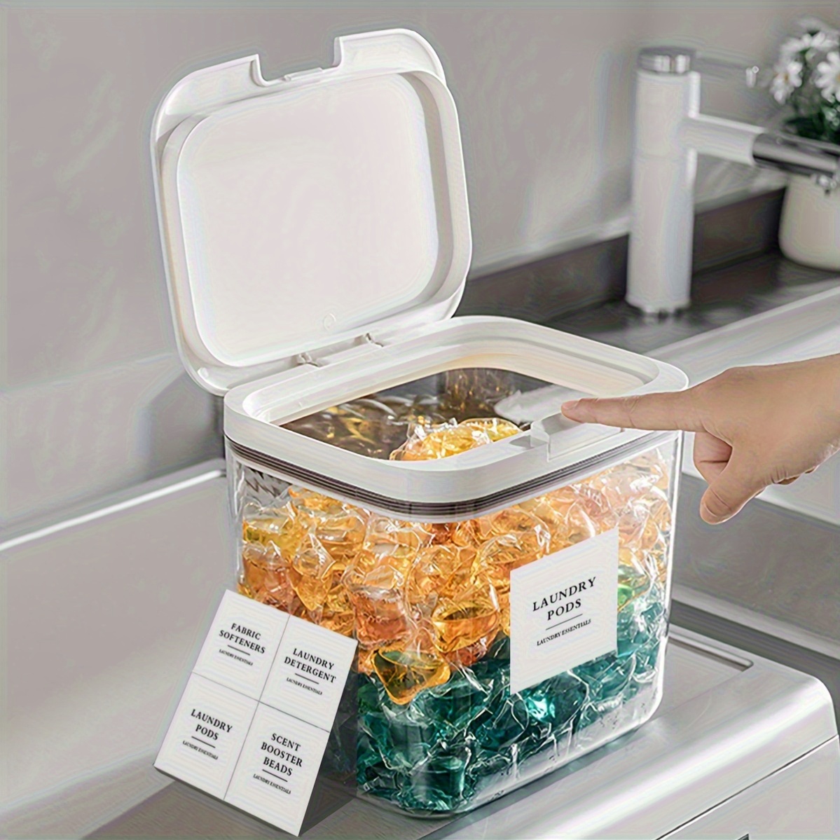 *. Wscheraum-Organisation und Aufbewahrung Wsche-Pod Behlter mit  Deckeln, Aufbewahrungsbehlter fr  Wsche-Pods/Trocknerblle/Pulver/Duftperlen Heimorganisation  Aufbewahrungsboxen