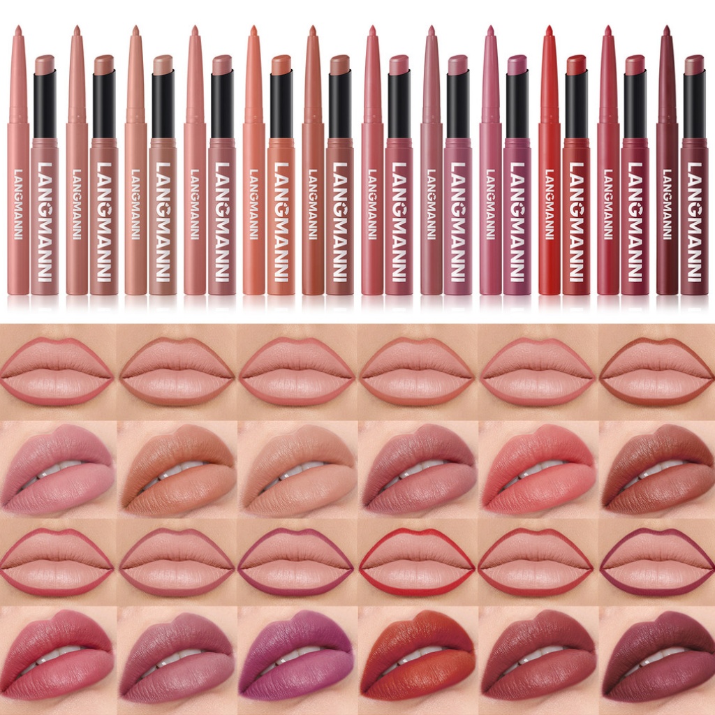 set of 2 lip liner and lipstick featuring a matte end and moisturizing   with a soft and feel designed to enhance lip   waterproof formula   for   types
