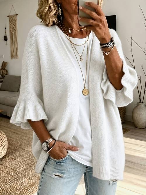 womens elegant cardigan easy design versatile sweater jacket imitation sea horse soft and loose fit sleeve design suitable for wear suitable for autumn and winter womens jackets