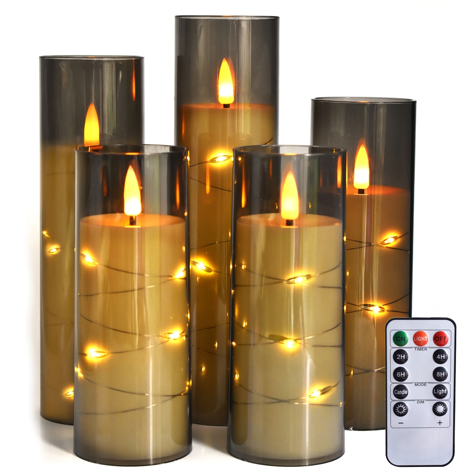 Flikkerende Vlamloze LED Kaarsen met Afstandsbediening en Timer,