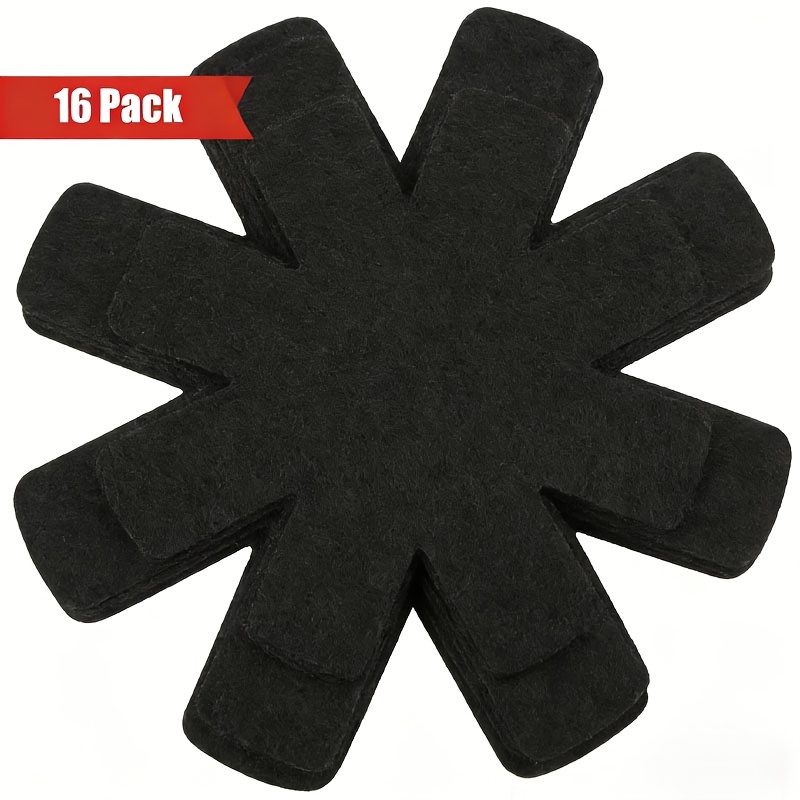TEMU 16pcs Heavy-duty Cookware Protectors For Induction/gas/electric Stoves - Pot And Pan Scratch-resistant With Star Patterns, Compatible With All ,