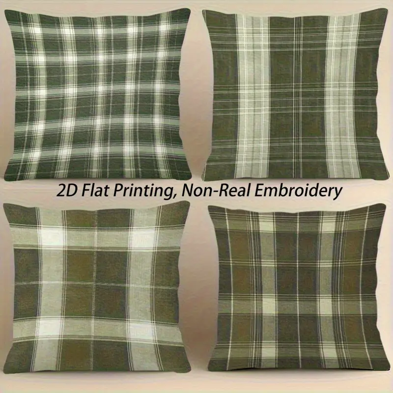 4pcs pillowcases double sided two dimensional solid hidden zipper soft comfortable game room graduation season and decoration no insert machine washable retro style modern embroidery effect durable fabric easy to c Product details 0