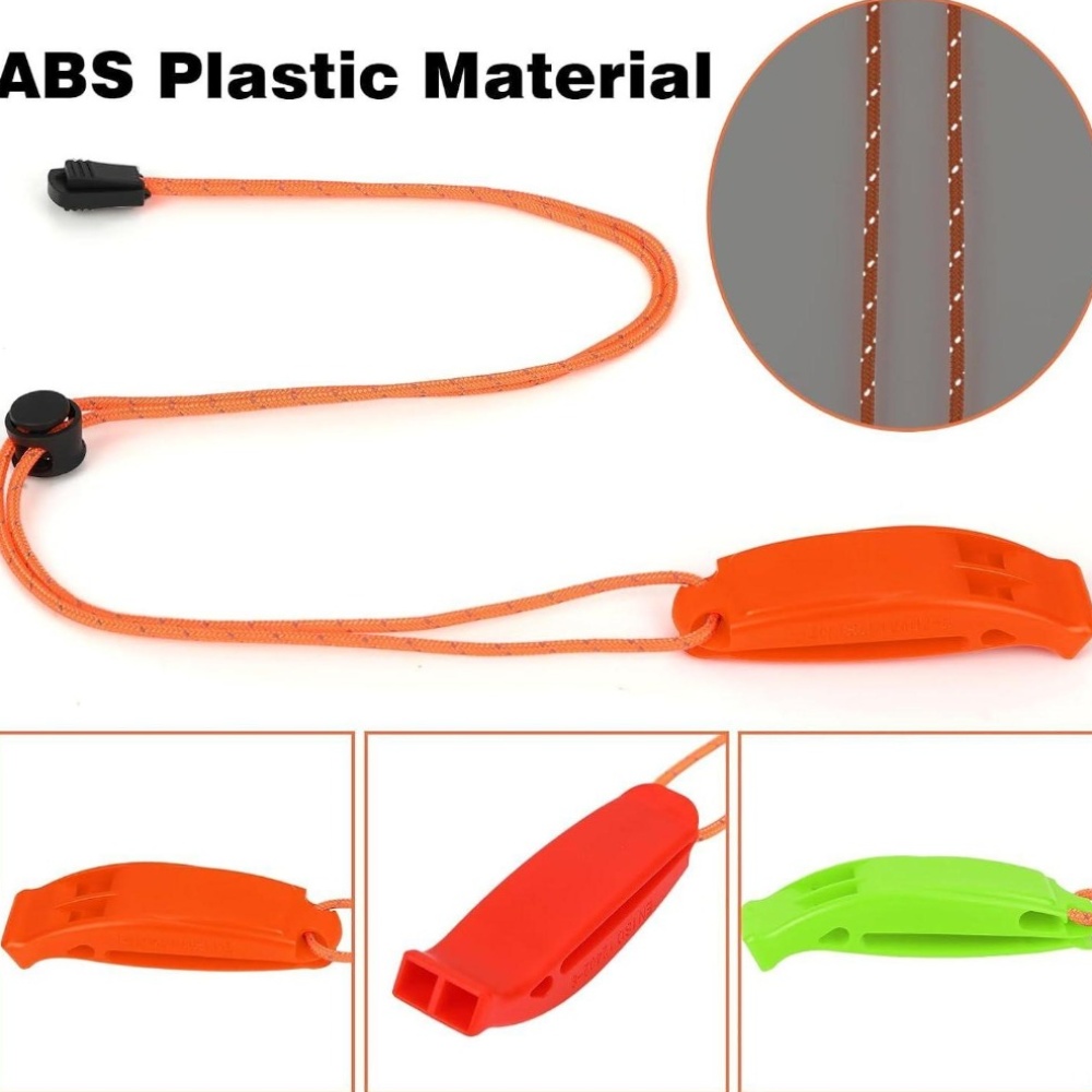 6pcs Safety Survival Whistles with Adjustable Reflective Lanyard