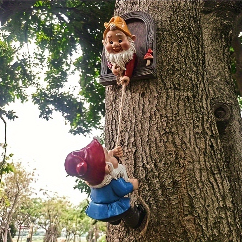 Whimsical Gnome Climbing Statues for Trees - Outdoor Garden &... product image 7