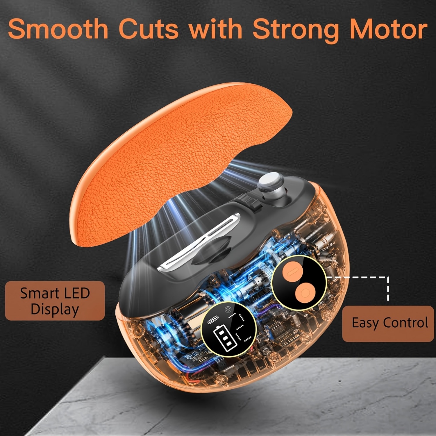 Leather Texture Electric Nail Clippers with Digital Screen