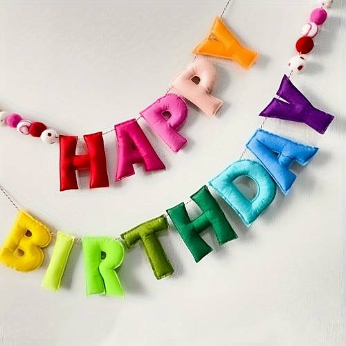 a 2 5 meter colorful 3d happy birthday banner set including 13 letters 28 colored ball felt materials very suitable for party decoration and photo props birthday party decoration decorating rooms birthday party photo artifact