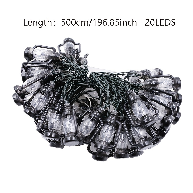 Image of Solar Kerosene Lantern Fairy String Lights 5m Warm White Led Decorative Lights For Garden Patio Balcony Fence Cozy Night Lighting Vintage Style Solar Powered