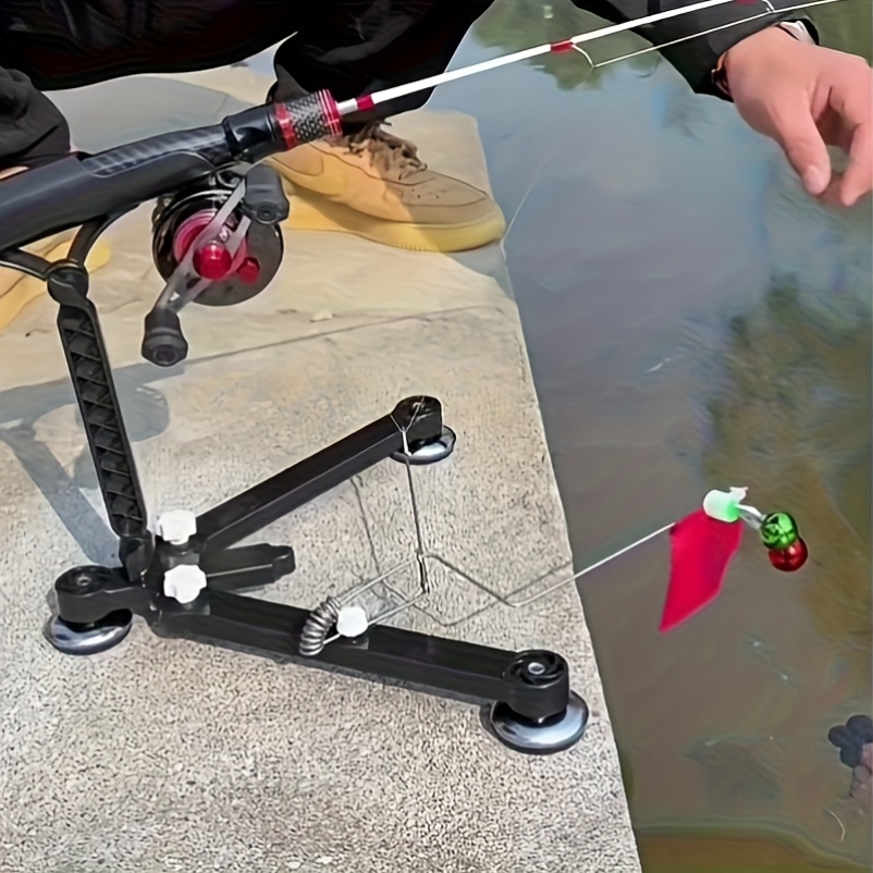 alarm fishing rod holder heavy duty foldable ice fishing rod holder bell flag