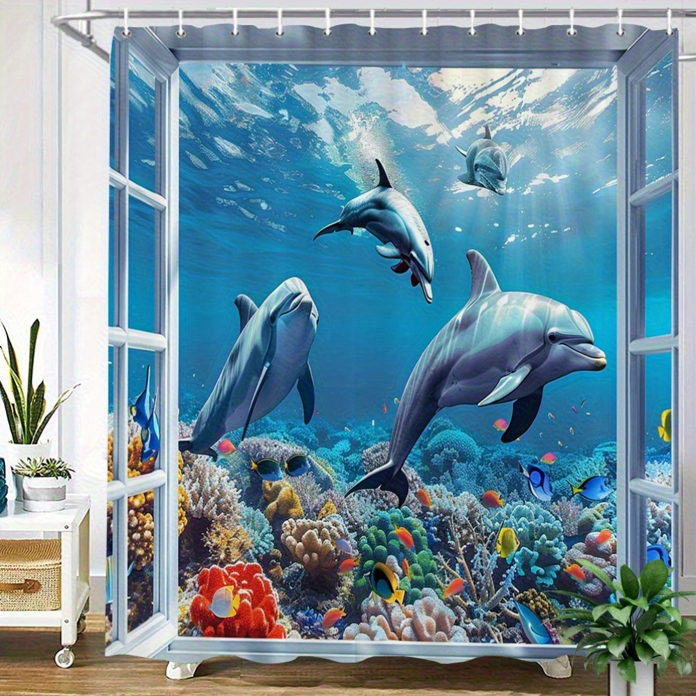 stück meereswelt korallenriff fisch duschvorhang lebendige