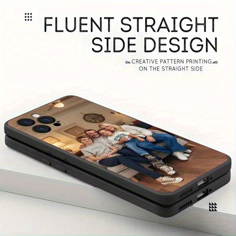 Customizable Photo Black Phone Case Compatible with iPhone 16/ 15/ 14/ 13/ 12/ 11 Pro Max/ Pro/ Plus/ Xs Max | Shockproof TPU Material | Birthday/ Father'S Day/ Valentine'S Day Gift for Girlfriend/ Family/ Couples | Creative Personalized Anniversary - Image 4