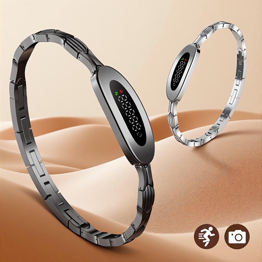 GWENLAND 1pc Smart Bracelet, Smart Band, Smart Watch, Supports Wireless 5.2, Pedometer, Sleep Monitoring, Multiple Sports Modes, Women'S Health, Remote Photography, Metal Watch Band, Women'S Additions, USB Charging - Image 13