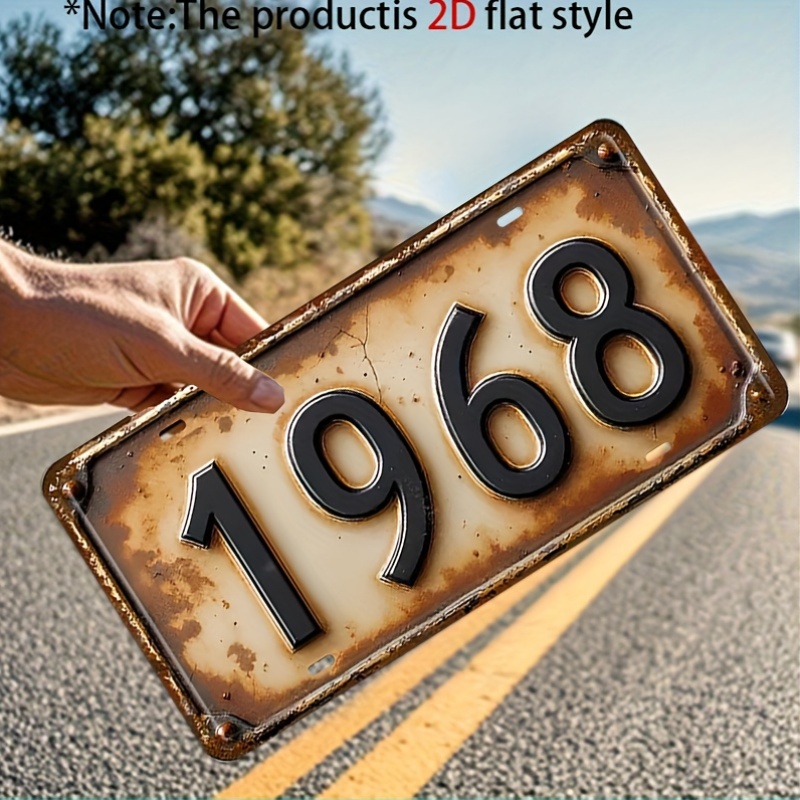 TEMU Targa decorativa in metallo vintage 1968, 1 pezzo, stile 2D piatto e country | Decorazione da parete 2D piatta, stile country, per appassionati