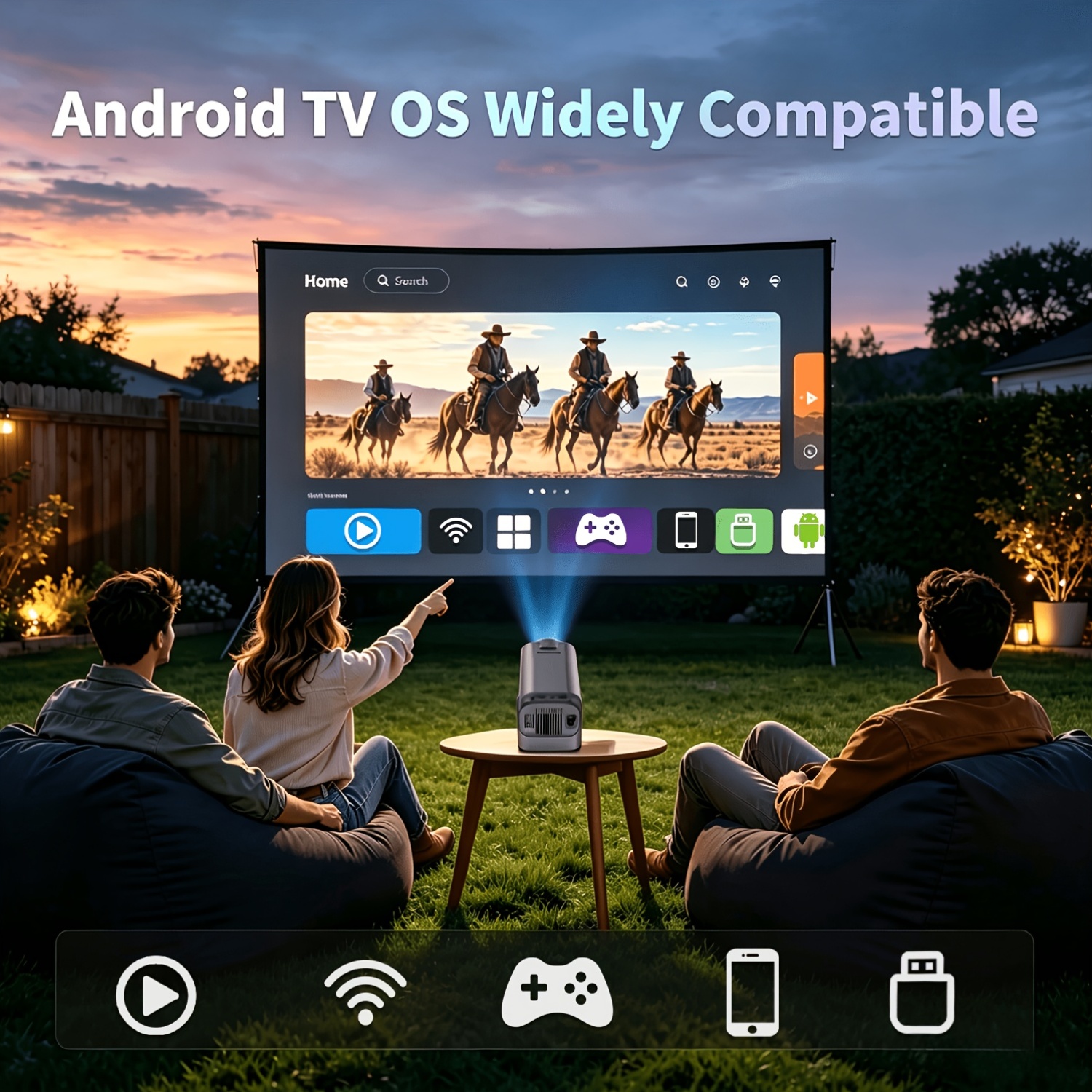 Portable Projector Running Android 11 Operating System