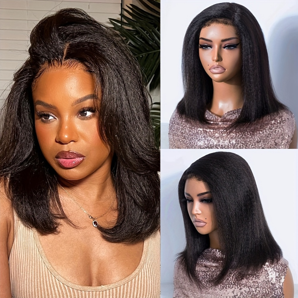 short bob straight wigs 13x4 hd lace front wigs human Temu