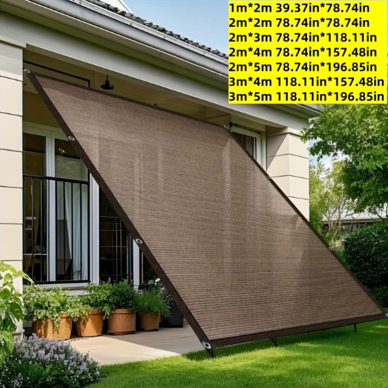 item picture Outdoor Shade Cloth, 90% Brown Shade Net, Suitable for Garden Patios, Plant Shade Sails, Greenhouse, Outdoor Gazebos, Lawn Shade Cloth. Suitable for Courtyard Plants, Greenhouses, Chicken Coops, Porches, Dog Houses