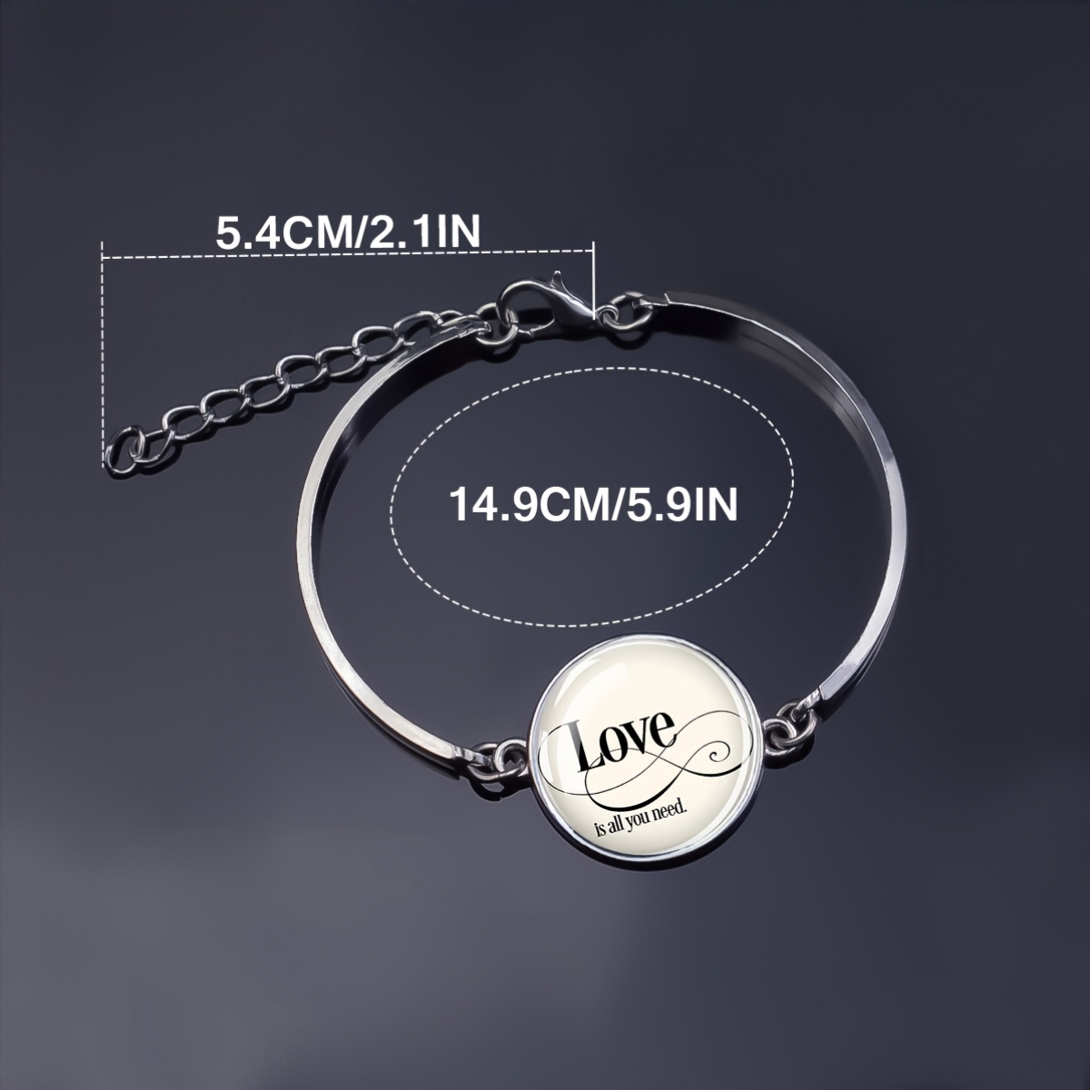 Love Is All You Need Glass Dome Charm Bracelet