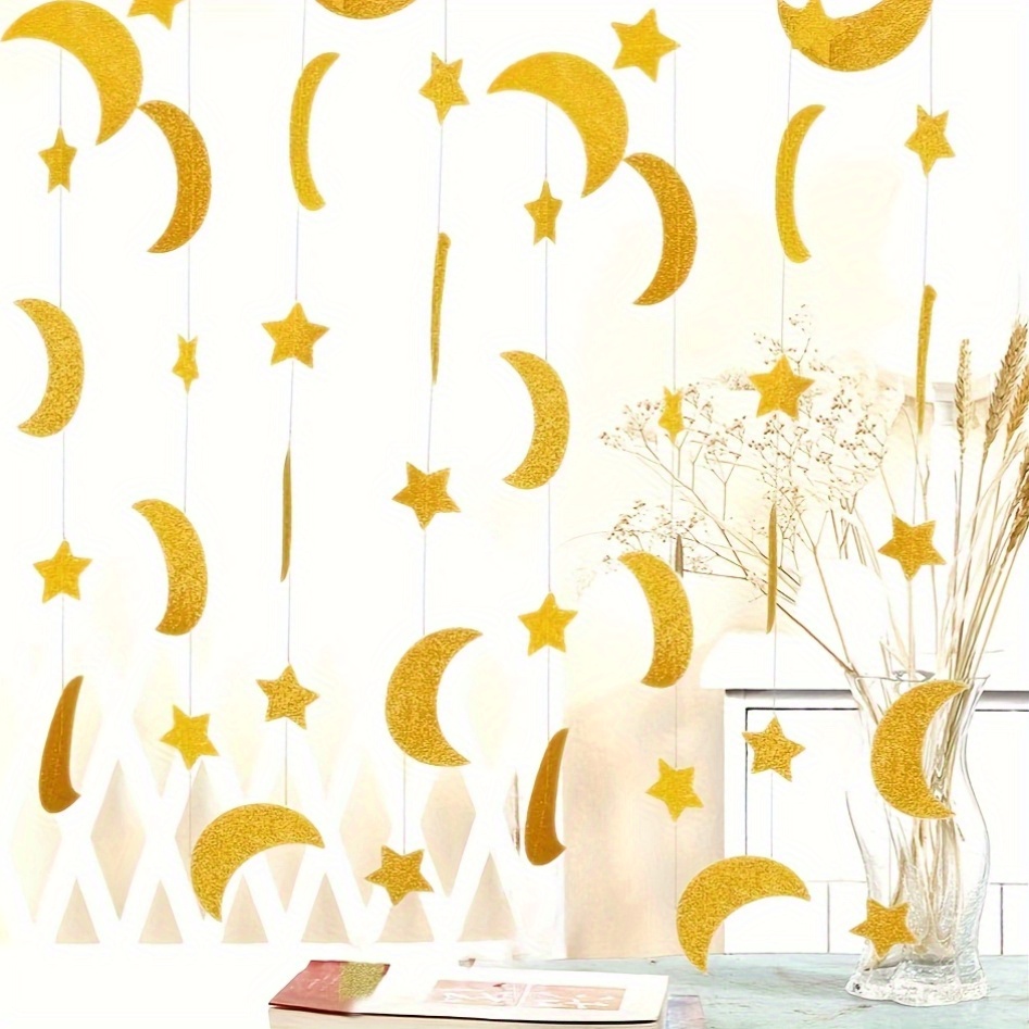6pcs   and star garland golden double sided   and   hanging banner for birthday party decorations engagement wedding birthday party christmas party decorations 0