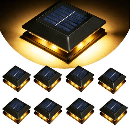 12 8 6 4 2 pack solar post cap lights for 5 5x5 5 4x4 3 5x3 5 posts outdoor warm lights fit 5 5x5 5 4x4 3 5x3 5 wood vinyl fence posts no wiring for garden deck patio yard decor