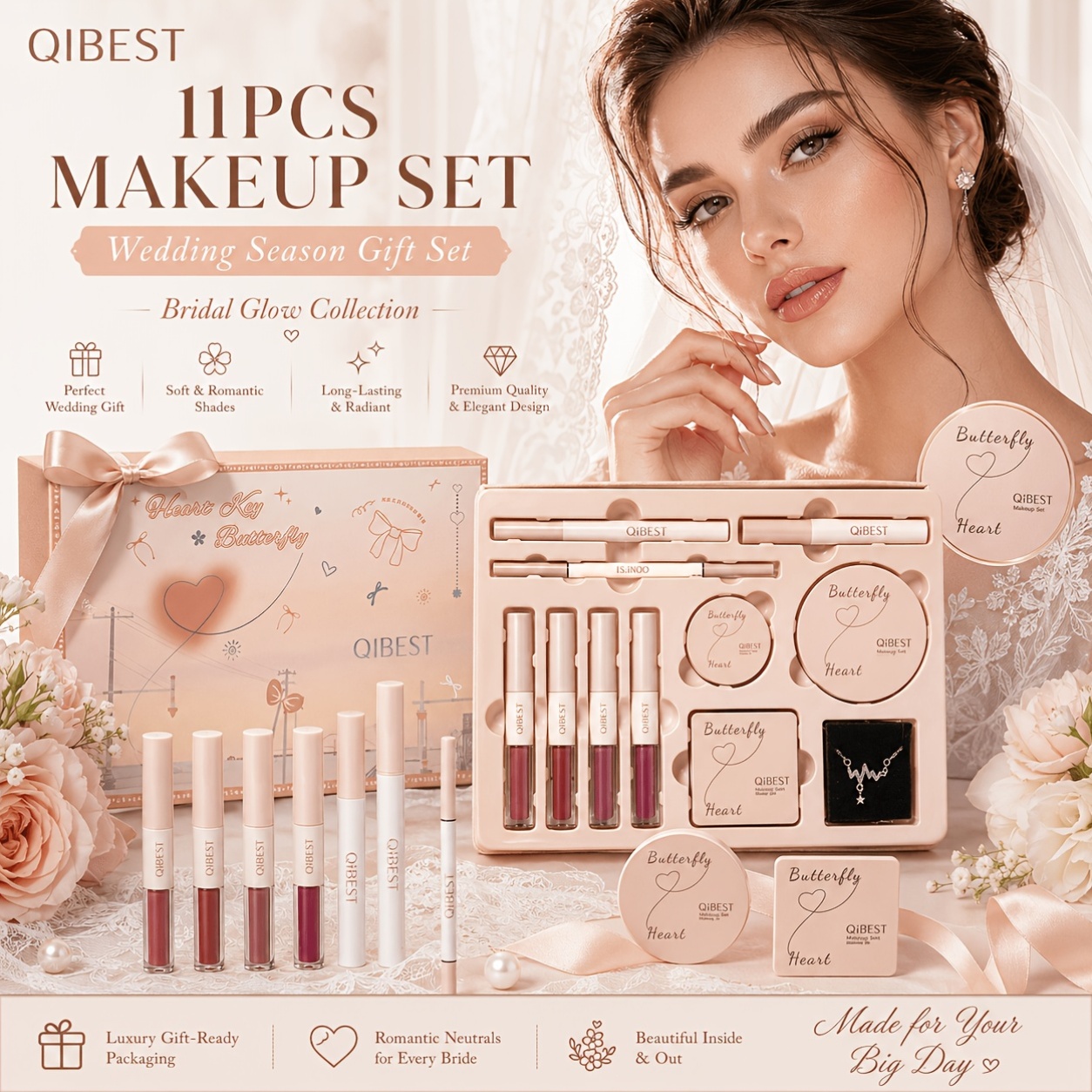 11pcs heart key makeup set lip gloss blush - Temu Mauritius