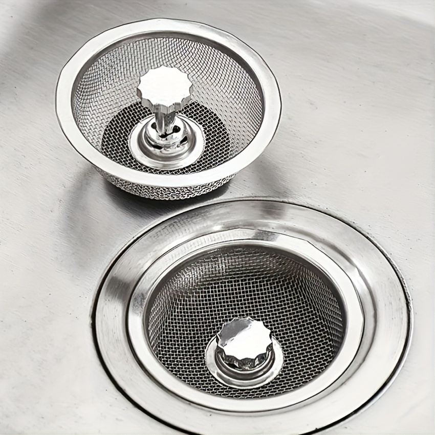 2 Stück Edelstahl-Spülbeckenfilter – 11 Cm Durchmesser, Mit Abnehmbarem Griff, Rostfrei & Spülmaschinengeeignet
