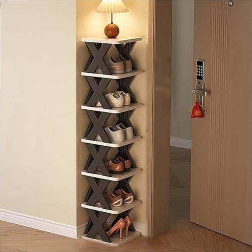 immagine dell'articolo organizzatore salvaspazio angolare per scarpe - scaffale e stretto a 6/9 ripiani in plastica per 6/9 di scarpe e , stoccaggio multiuso per , armadio, garage, soggiorno, organizzatore porta scarpe , scarpiera autoportante