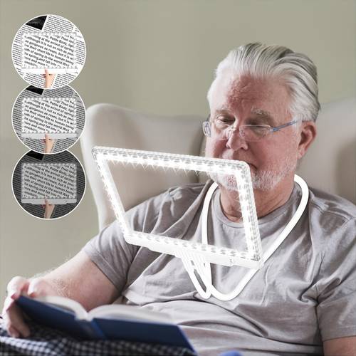 large hands free magnifier with light 43 for reading horizontal and vertical screens with flexible gooseneck battery powered magnifier for seniors
