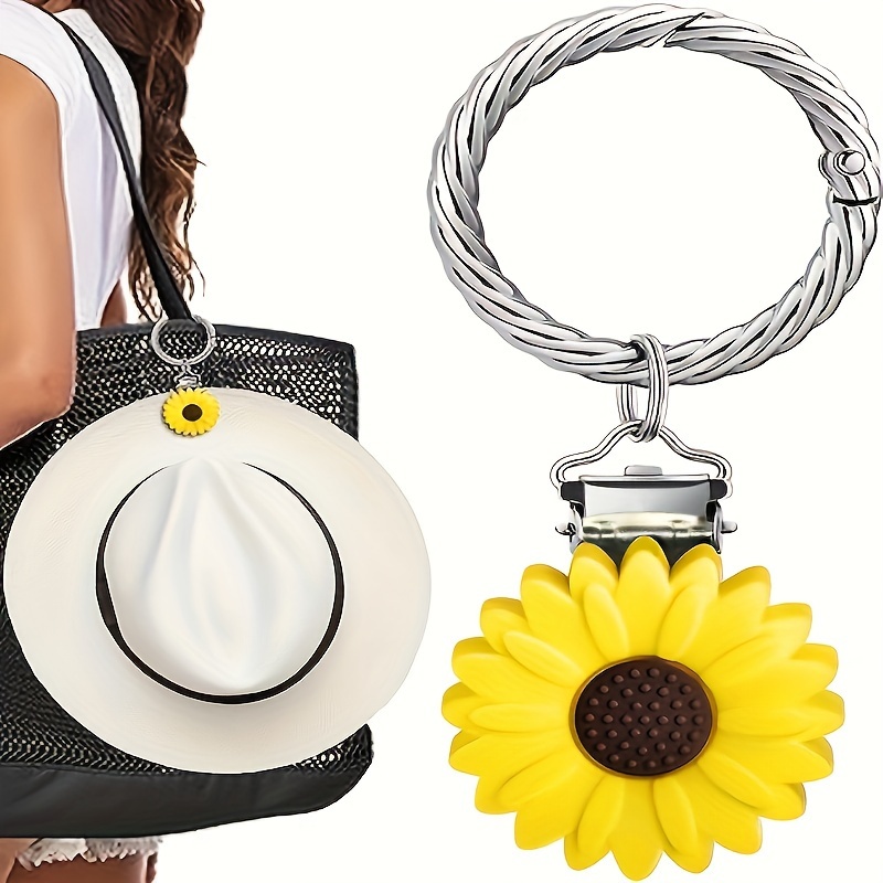 womens bag clip sunflower leaf keychain with secure clip for handbags hats backpacks everyday formal events durable resin construction perfect gift for women hat accessory   design sturdy accessory fashion accessory   travel accessory stylish accessory lightweight accessory versatile accessory fashionconscious women hat clip tutu for woman petticoat