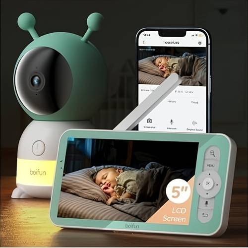 2k wifi monitor with camera and inch display wireless indoor security camera smartphone app light motion humidity and temperature detection auto tracking for mother gifts