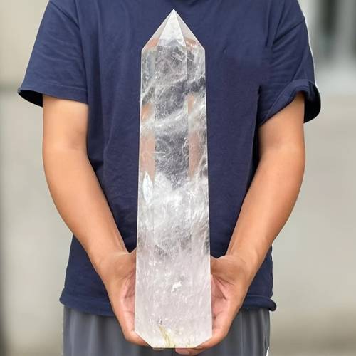 1pc random quartz point polished hexagonal crystal with natural crystal for crystal grids jewelry making watch decor spiritual gift meditation additions collectors display valentines day or holiday gift