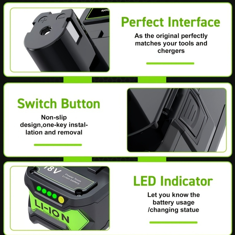 2pack 8 0ah 18v replacement battery for ryobi 18v lithium battery     p105 p107 p108 p109 for ryobi one cordless tool