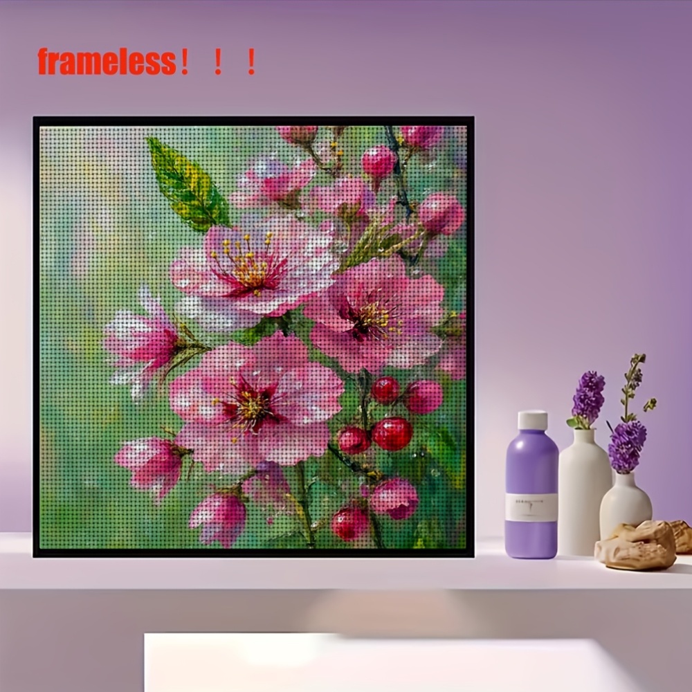Set of Cross-Stitch Kits Featuring Floral Design with Branches