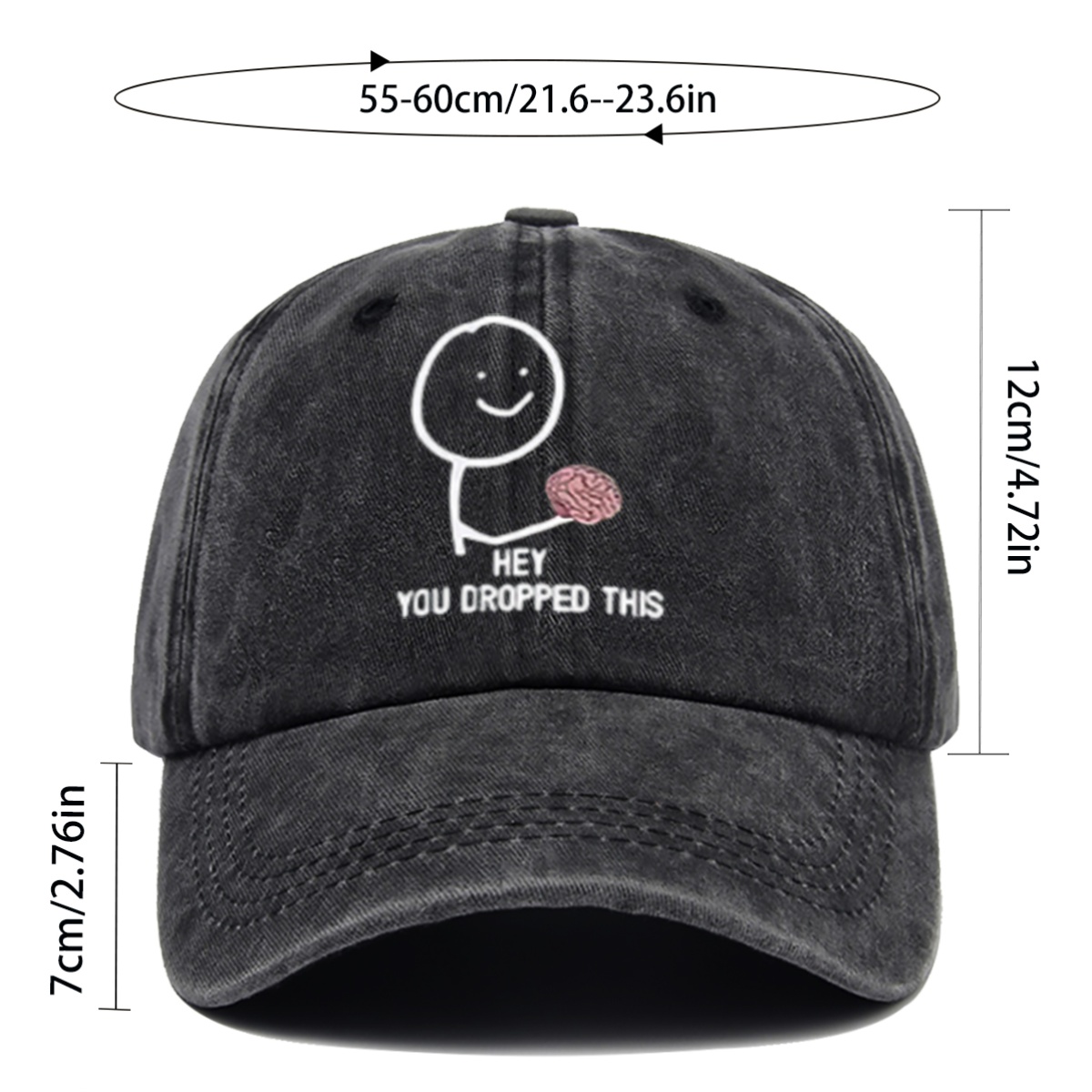 Smile Face Hand-Held Brain Pattern Printed Baseball Cap