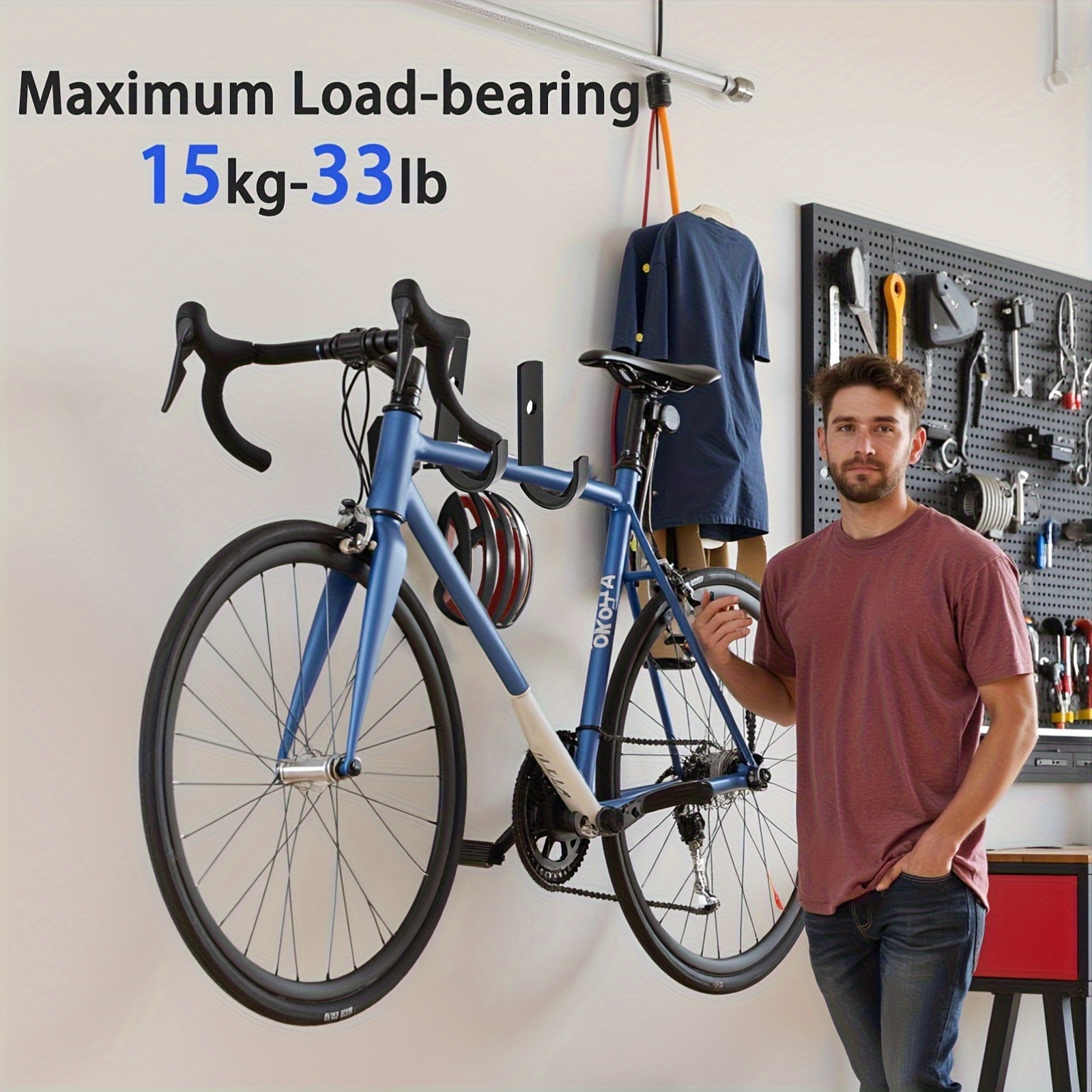 4er-Set Edelstahl Fahrrad-Wandhalter * - Platzsparende Vertikale  Fahrradaufbewahrung fr Mountainbike & Rennrad, Einfache Installation,  Polierte Oberflche, Ideal fr Zuhause & Garage Organisation, ...