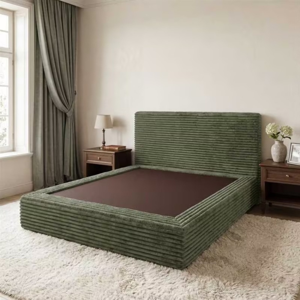 Upholstered Platform Bed, Compressed 2-in-1 Convertible Sofa Bed, Vacuum Packed Boneless Sleeper Couch, Queen Bed Frame Features A Headboard, No Assembly Required, Multifunctional Furniture For Small Apartment Dorm Office