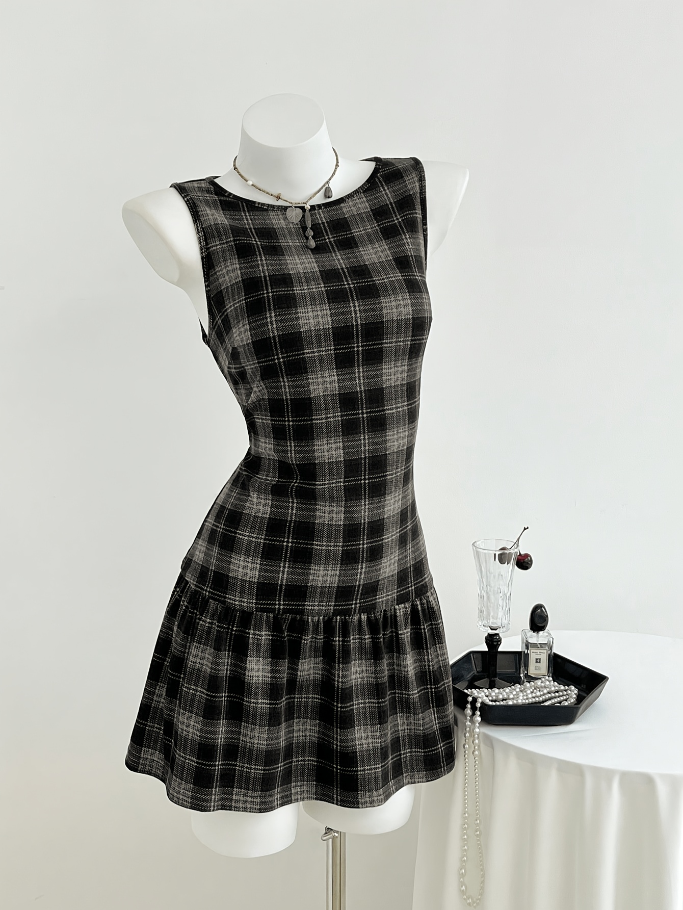 purple tartan dress - United Kingdom