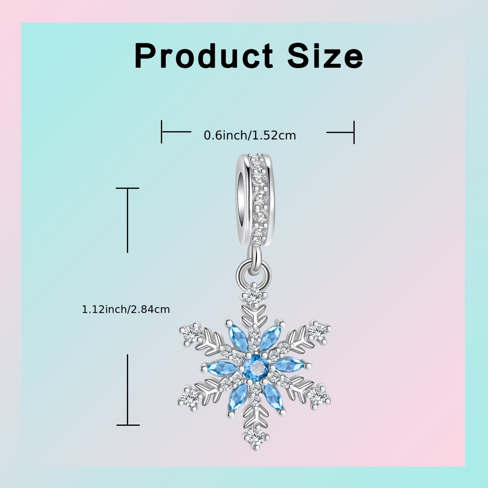 Blue Zirconia Snowflake Pendant Necklace