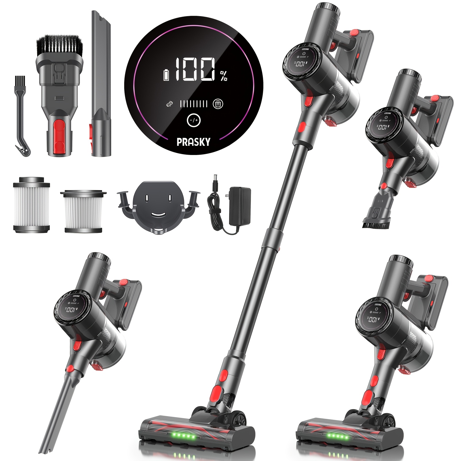 Cordless Vacuum Cleaner, 46Kpa Powerful Stick Vacuum – Tangle-Resistant, Up to 50 Minutes Runtime, Rechargeable, Lightweight with Washable Filter and Crevice Tools for Carpet, Hard Floor and Pet Hair — Zaynora Luxury Marketplace