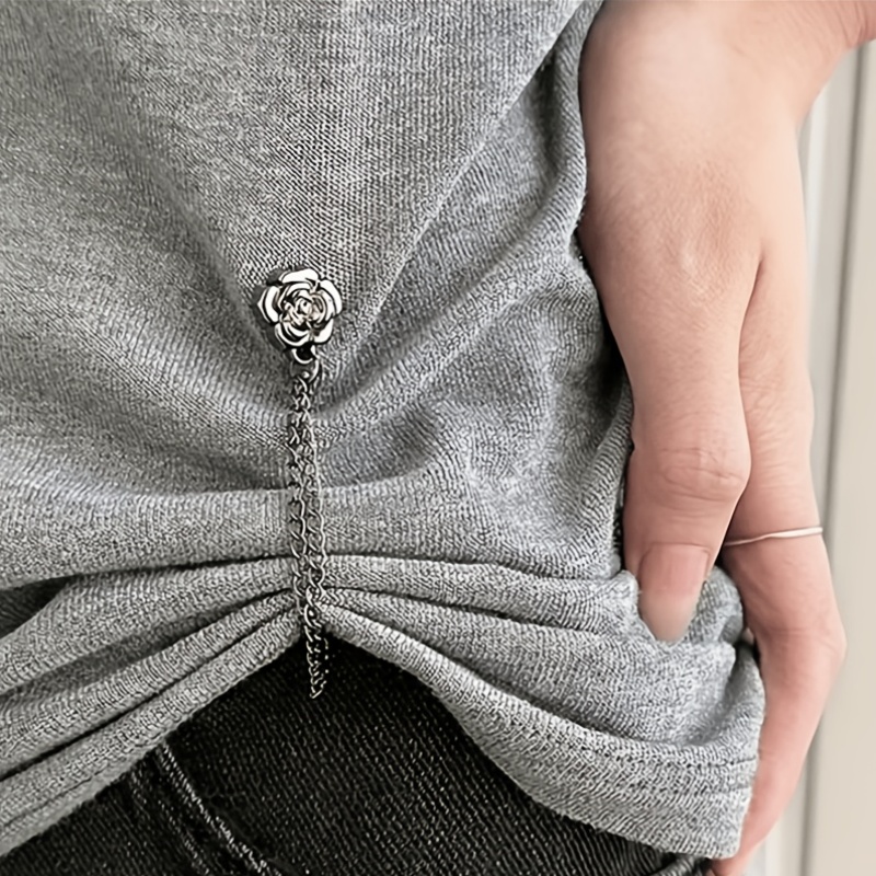 t shirt length adjustment tool 3pcs set clothing adjustment clip tightening button pants hem adjustment button waist tightening clip camellia design