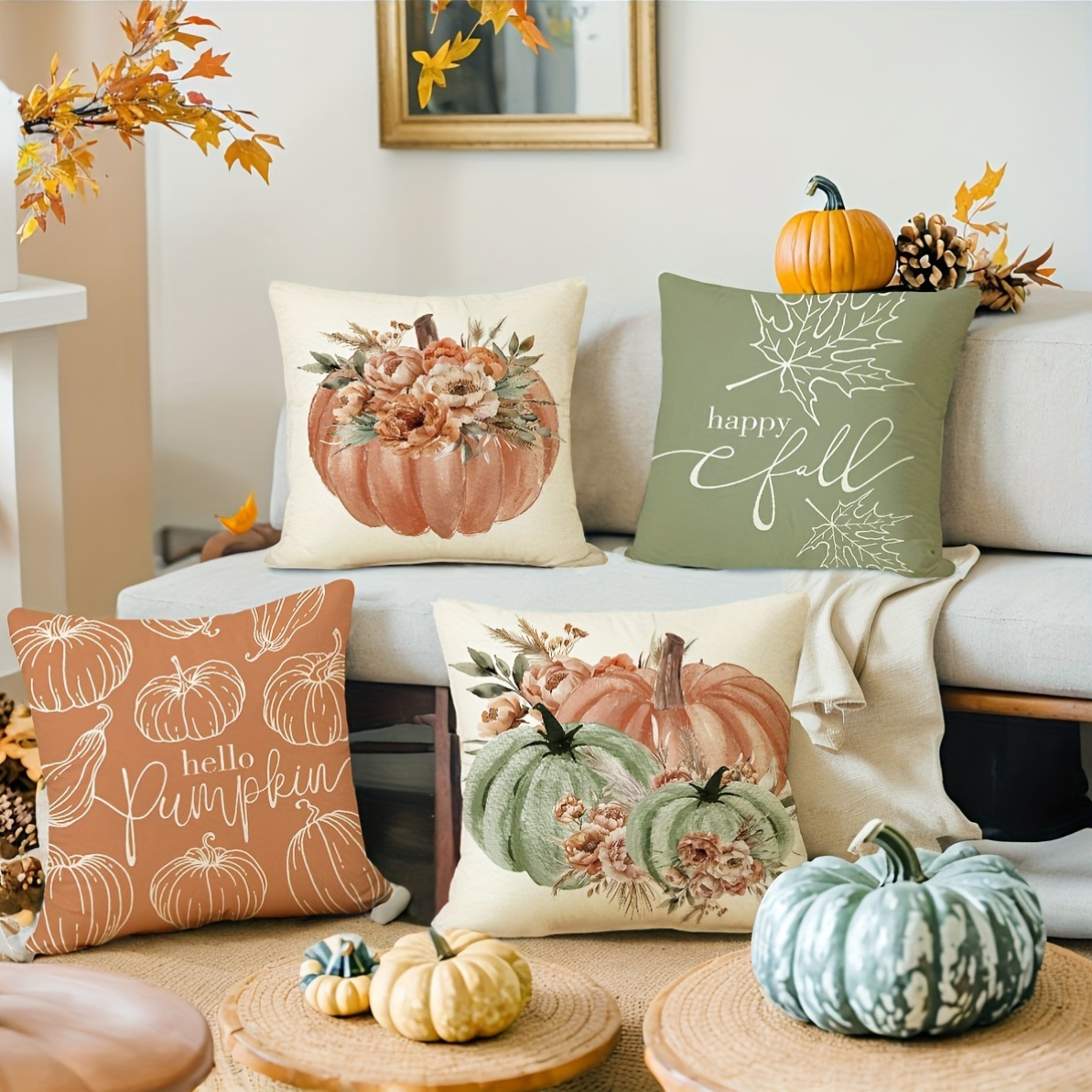 Fall Throw Pillows 20 X 20 Fall Pillow Covers Brown Burnt Orange