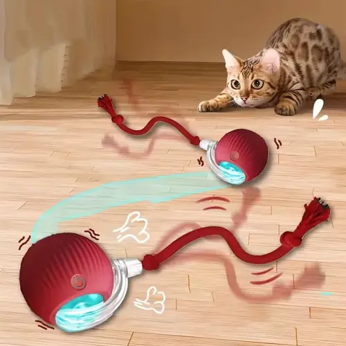 cat interactive ball toy automatic rolling ball with tail rechargeable intelligent pet interactive toy cat intelligent ball