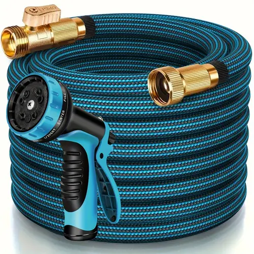 100ft heavy duty garden hose non expandable with 3 4 solid brass fittings leakproof design durable rubber material threads gardening cleaning forestry 25ft 50ft 75ft 100ft 150ft kit