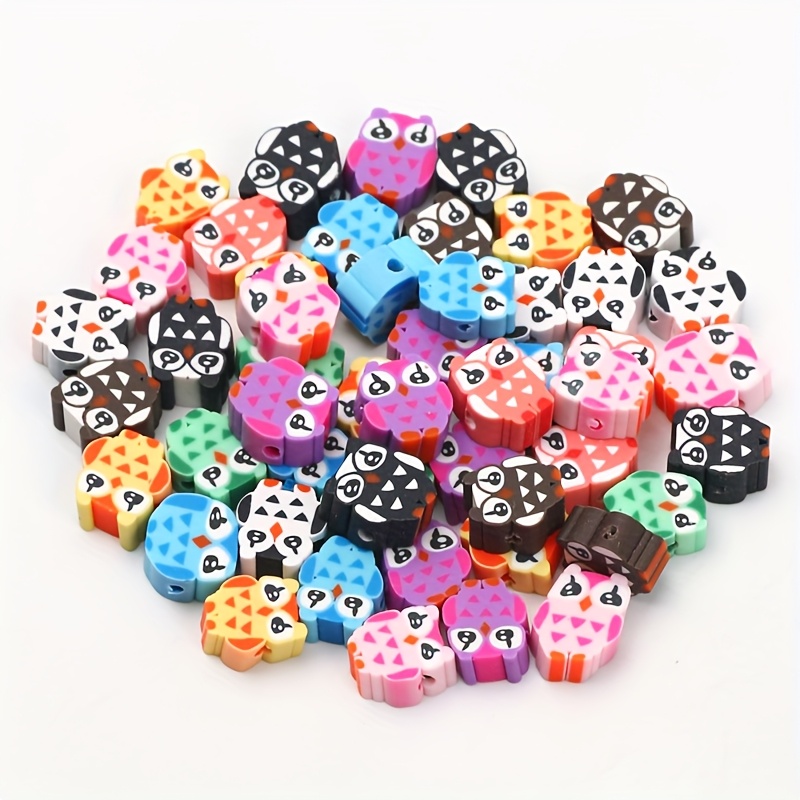 TEMU 100pcs Perles de en Polymère Colorée - Bijoux Mignons Main en Souple, Idéales pour la Création de Bijoux, Bracelets, - Fournitures d'Artisanat