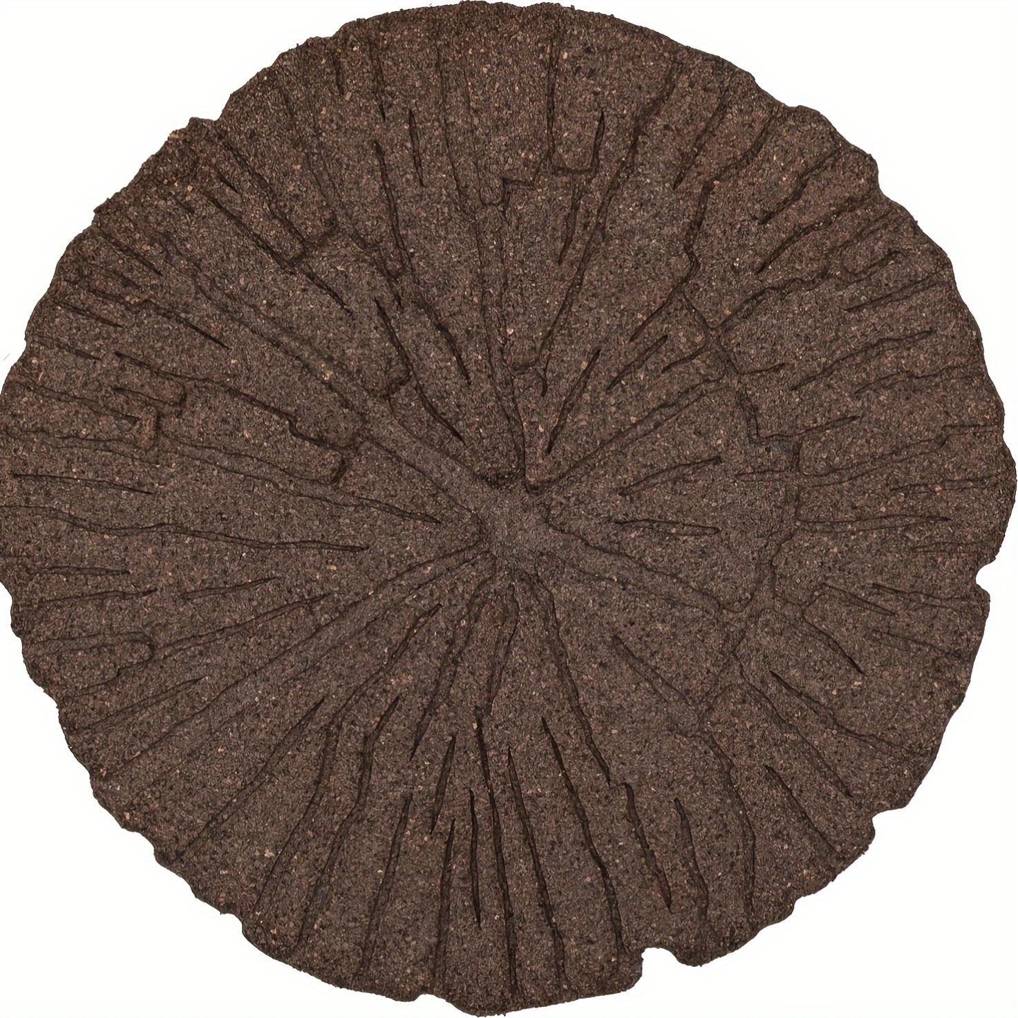 TEMU Nicoman 4-pack 18" Round Log Red Rock Garden Stepping Stone Rubber Steps Hard Wearing Heavy Duty Outdoor Pathway Tiles - (brown Dia.46cm, Set Of